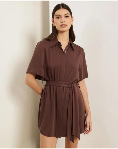 Atmos&Here - Holly Viscose Twill Mini Dress