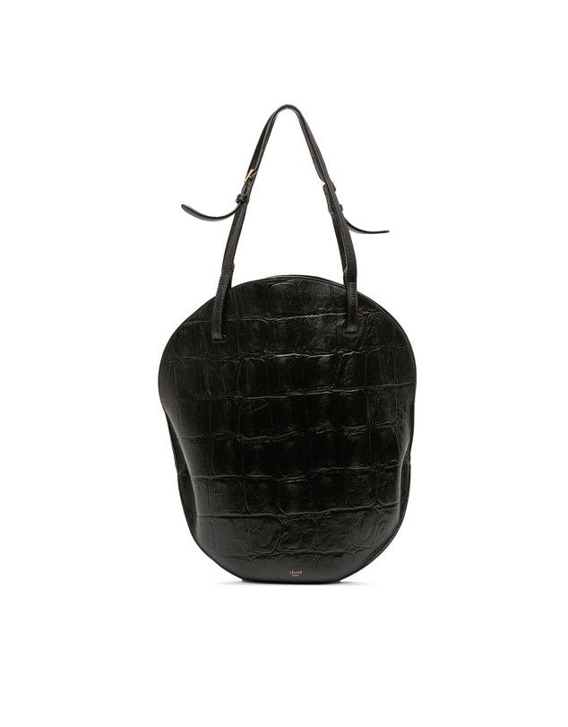 Pre-Loved by Azura Reborn - Pre-Loved Croc Embossed Leather Curved Shoulder Bag