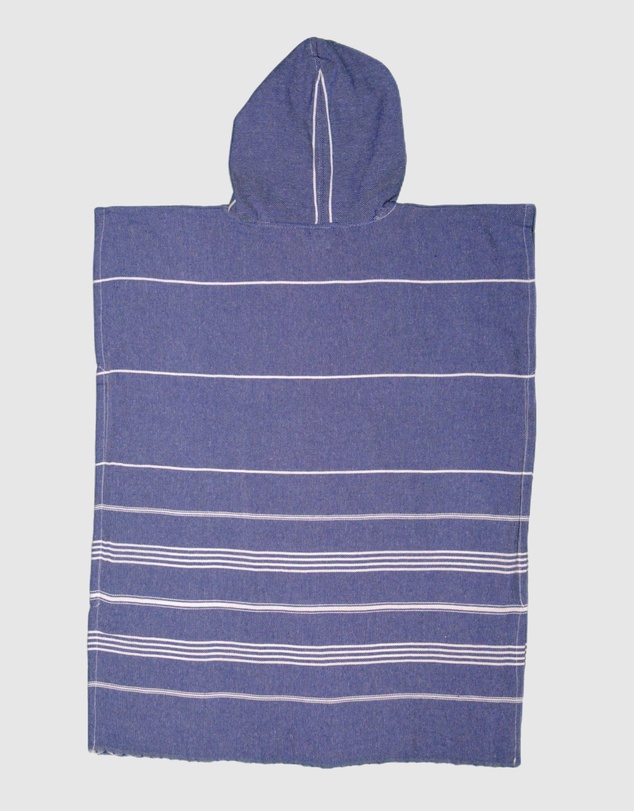 Tolu Australia - Adult Hooded Beach Towel in Navy Stripes – Quick-Dry Swim Poncho for Swimming & Surfing