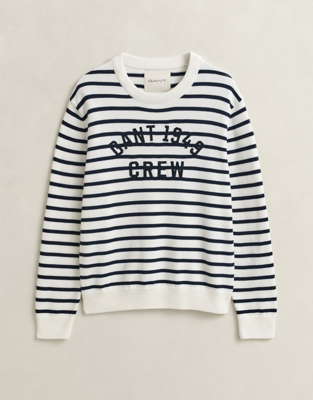 Gant - Breton Stripe Graphic Crew Neck
