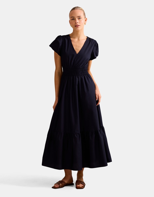 Forever New - Mara Puff Sleeves Cotton Midi Dress