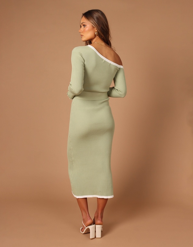 Petal & Pup - Milan Off Shoulder Midi Dress - Sage
