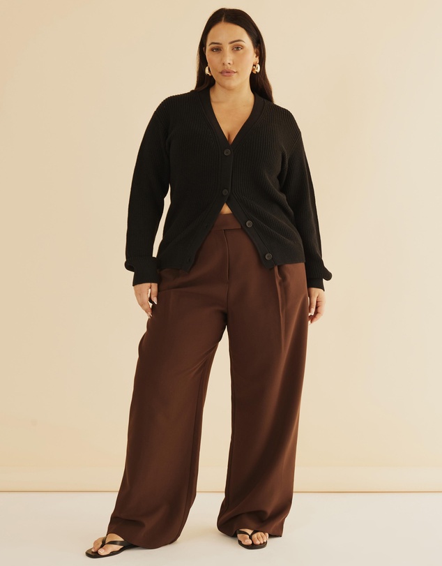 Atmos&Here Curvy - Penny Vneck Knit Cardigan