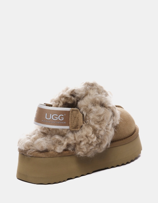 EVERAU - Australian Shepherd Ugg Waffle Curly Platform Cow Suede Upper House Shoes
