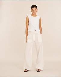 AERE - Linen Button Through Vest