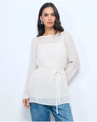 AERE - Donna Georgette Flowy Top