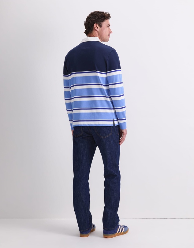 Sportscraft - Long Sleeve Stripe Rugby Polo