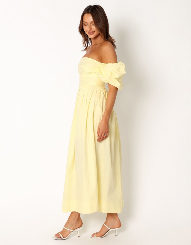 Petal & Pup - Solana Off Shoulder Midi Dress - Yellow