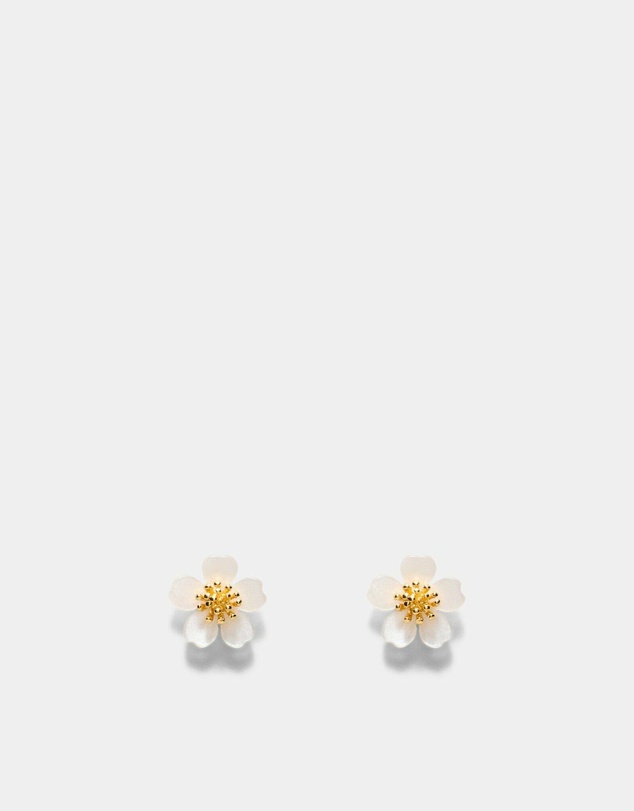 MIMCO - Resin Flower Stud Earrings - Pearl
