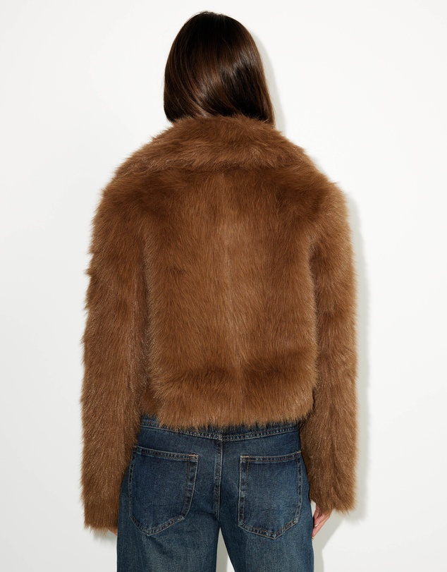 Dazie - Kayla Faux Fur Cropped Jacket