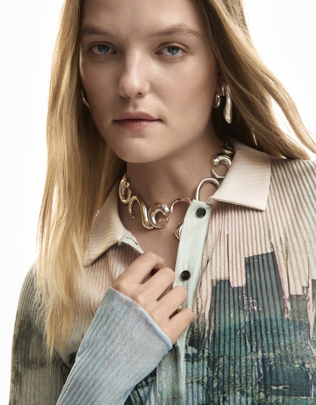 Desigual - Textured buttoned T-shirt