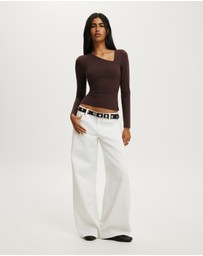 Cotton On - Hold Me Asymmetric Long Sleeve Top