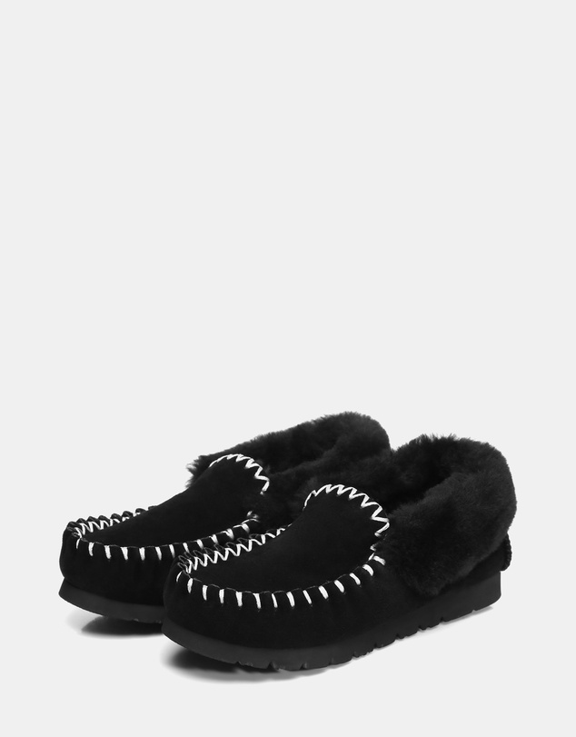 EVERAU - Australian Shepherd Ugg Popo Moccasins Cow Suede Upper Moccasins