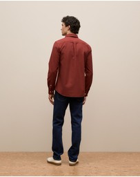 Trenery - Regular Fit Monogram Oxford Shirt in Auburn