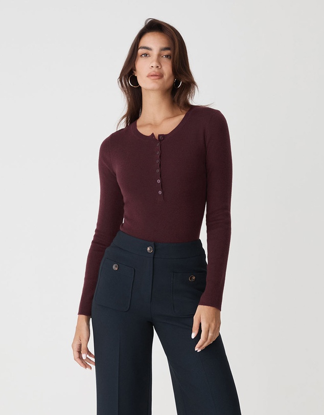 Forcast - Henley Button Up Knit