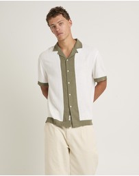 Arvust - Border Linen Short Sleeve Shirt