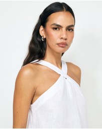 AERE - Elodie Linen Cross Front Top