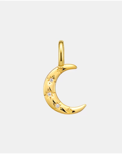 Zoe Olivia - 14K Gold Vermeil Cubic Zirconia Moon Charm