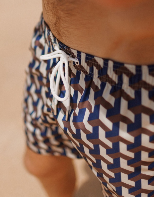 Swim Shady - Cobalt Geo Swim Shorts