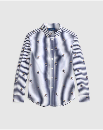 Polo Ralph Lauren - Polo Bear Striped Cotton Poplin Shirt - ICONIC EXCLUSIVE - Teens