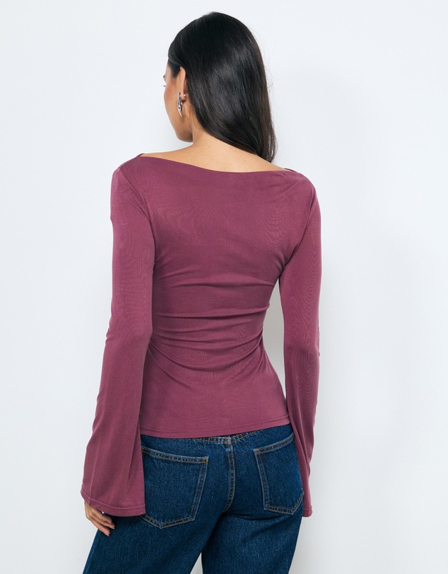 AERE - Marina Cupro Flared Sleeve Top