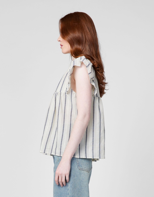 MVN - Printed Ruffle Sleeve Top