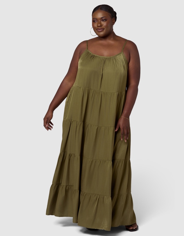 Sunday In The City - Rough Edit Satin Maxi Dress