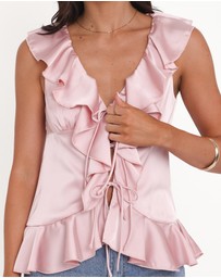 Petal & Pup - Orelia Ruffle Front Top - Pink