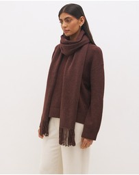 MON RENN - Detachable Scarf Knit Jumper