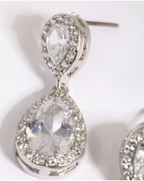 Lovisa - Silver Cubic Zirconia Angelina Drop Earrings