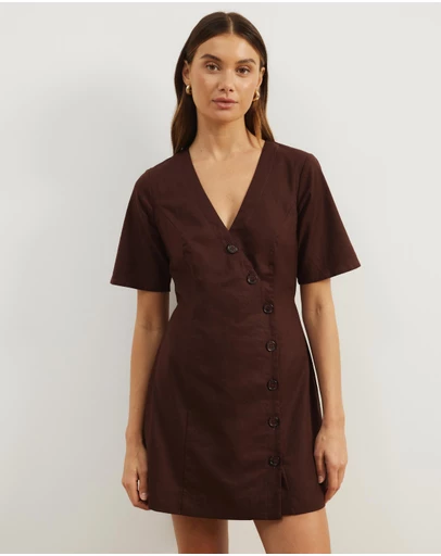 Atmos&Here - Alice Asymmetric Wrap Mini Dress