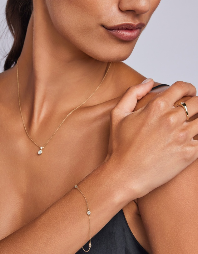 Zoe Olivia - 9K Gold Oval Lab Grown Diamond Wave Ring