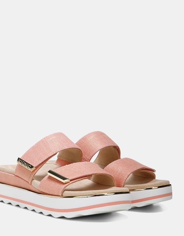 Vionic - Brandie Flatform Slide - Papaya Linen