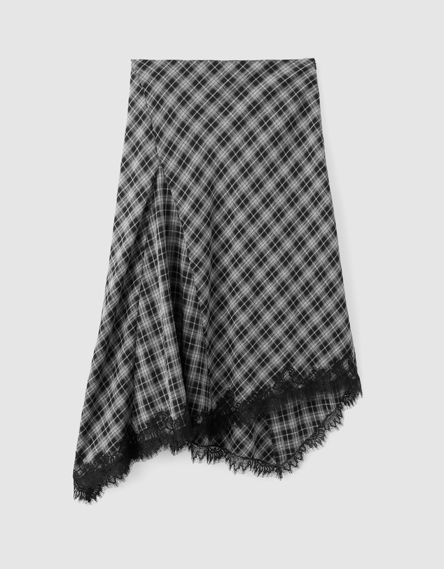M.N.G - Flowy Checked Midi Skirt