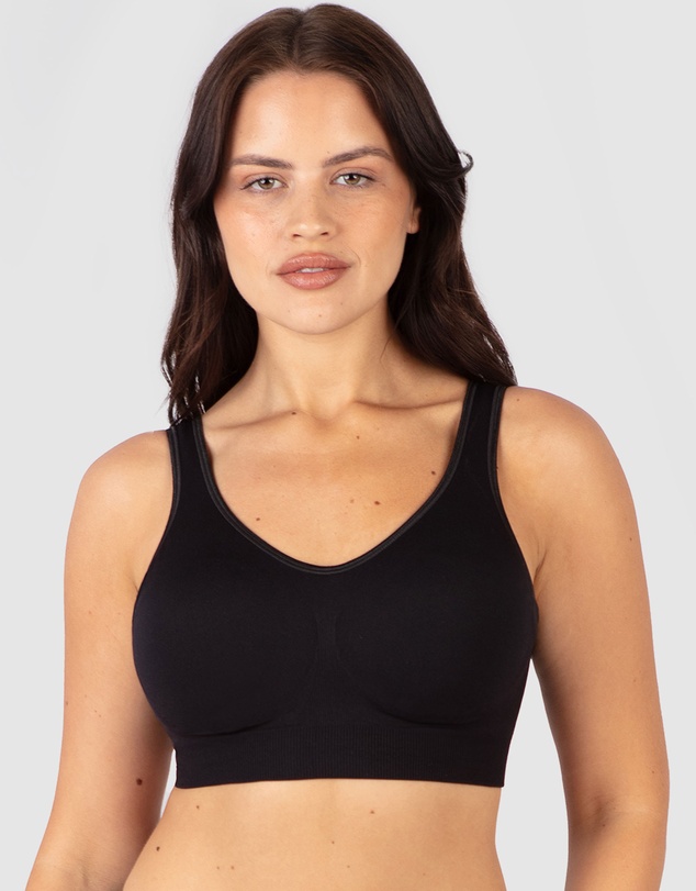 B Free Intimate Apparel - Wide Strap Wirefree Bra with Fixed Comfort Cups (A-B-C-D) Cup