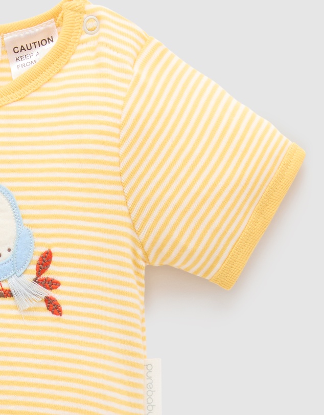 Purebaby - Rib Short Sleeve Bodysuit -Kids-Babies