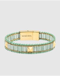 Nialaya Jewellery - Green Aventurine Stud Bracelet