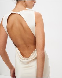 Third Form - Satin Bias Cowl Back Maxi Dress