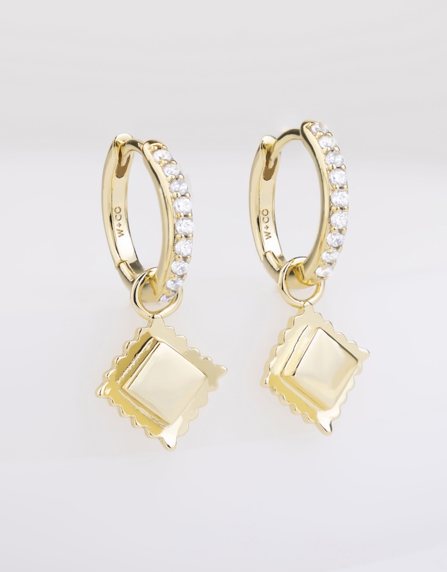 Wanderlust + Co - Ravioli Charm Huggie Earrings