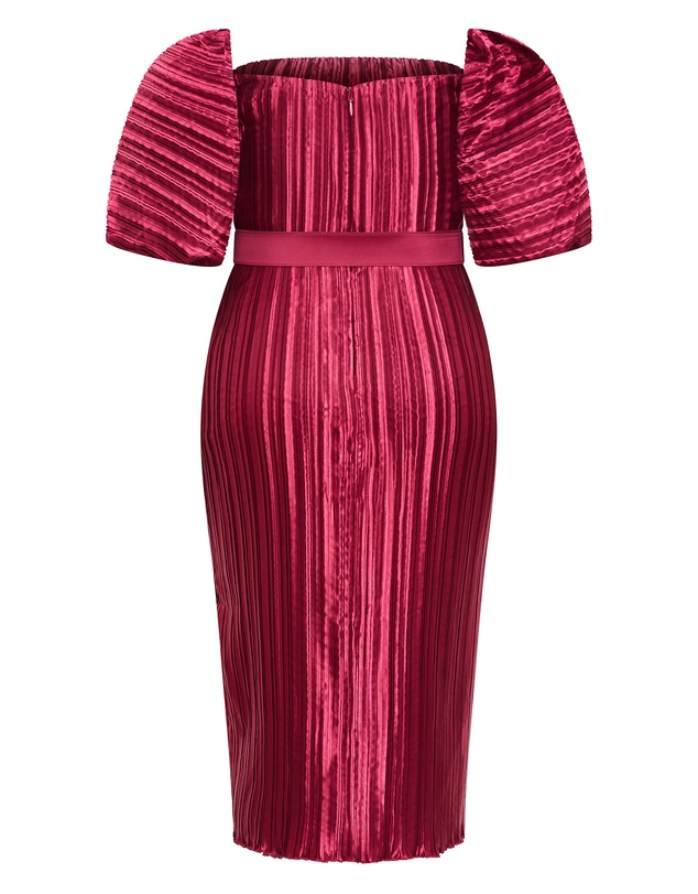 City Chic - Krista Pleat Midi Dress