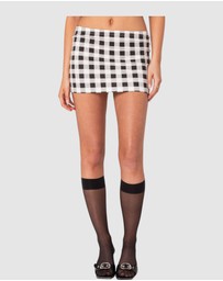 EDIKTED - Junie Gingham Printed Mini Skirt