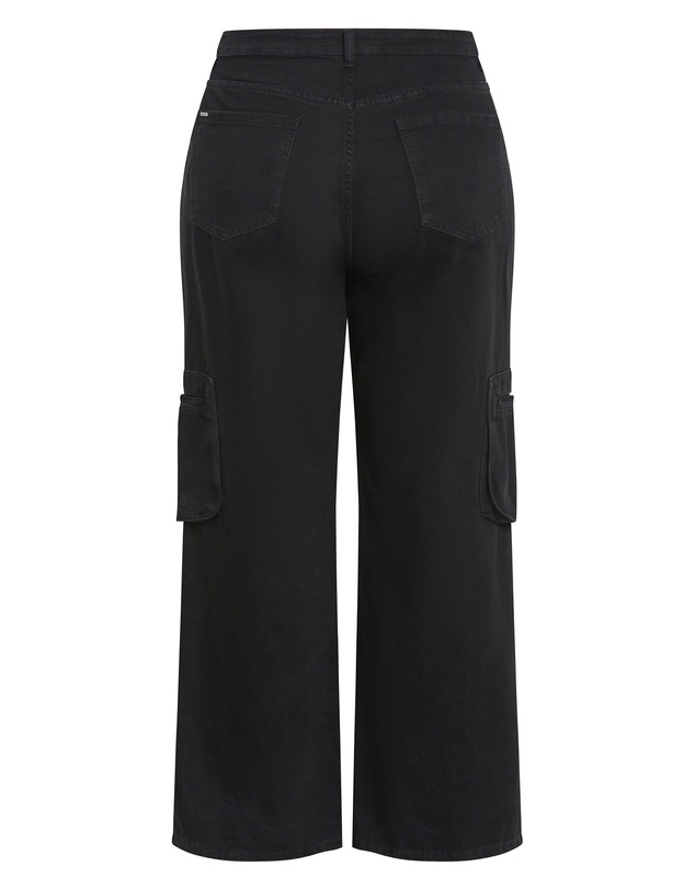 City Chic - Plus size Clarence Cargo Denim Pant - black