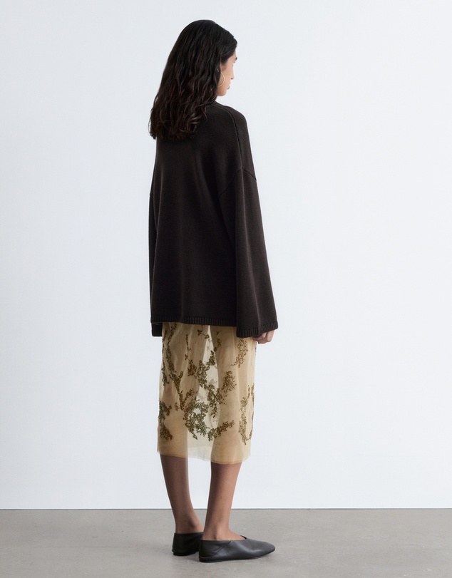 & Other Stories - Embroidered Mesh Midi Skirt
