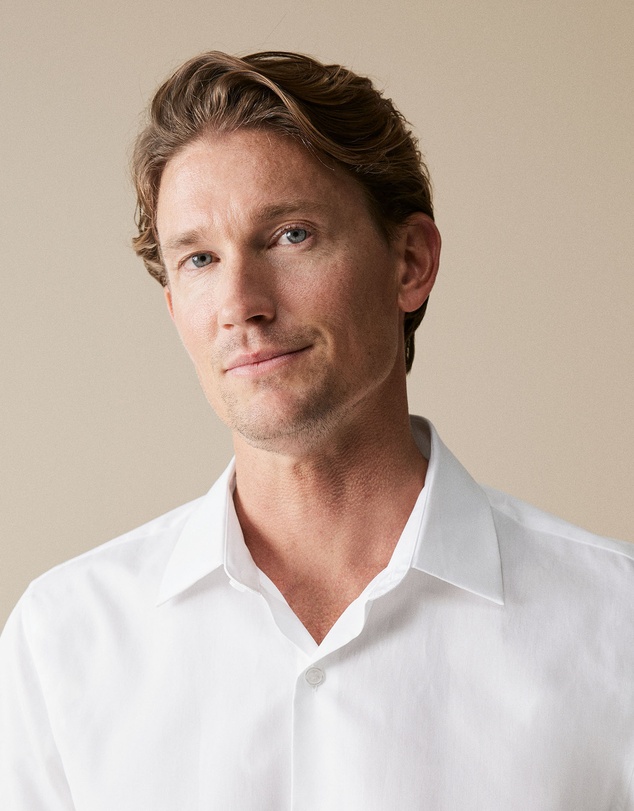Trenery - Tailored Fit Italian Cotton Poplin Shirt in White