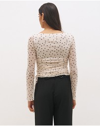 MON RENN - Vesper Spot Long Sleeve Top