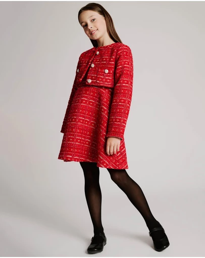 Bardot Junior - Sutton Boucle Crop Jacket - Kids-Teens