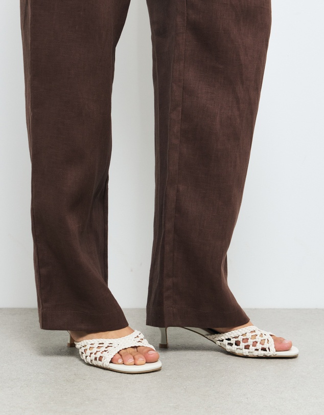 AERE - Leather Woven Kitten Heels
