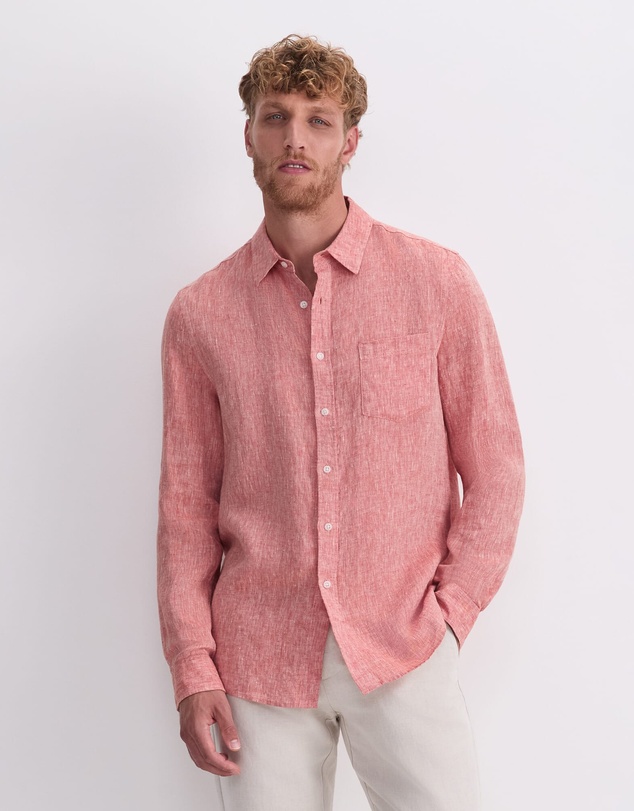 Sportscraft - Long Sleeve Linen Yarn Dyed Shirt