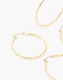 Lovisa - Gold Plated Large Thin Hoop Earrings 2-Pack