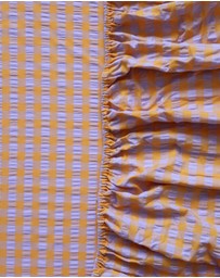 Mosey Me - Kumquat Bloom Seersucker Fitted Sheet